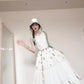 Sleeveless vest floral dress gentle temperament waist A-line long skirt R0709
