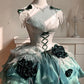 Elegant amber green short dress bride daughter birthday evening dress fluffy princess dress R1688