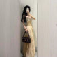 Exquisite suspender dress small dress celebrity waist temperament long skirt R0495