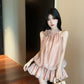 Gentle style, chic and beautiful flower halter neck short skirt, temperament petite dress R0796