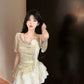 French lace three-dimensional flower collar chiffon shirt summer new sweet halter neck R3390