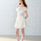 One-shoulder floral dress with asymmetrical twisted pleated waist R5206