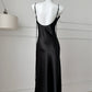 Acetate mermaid satin suspender dress slim fit high-end long dress R2186