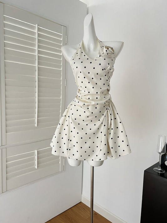Sweet style niche design polka dot dress R2178