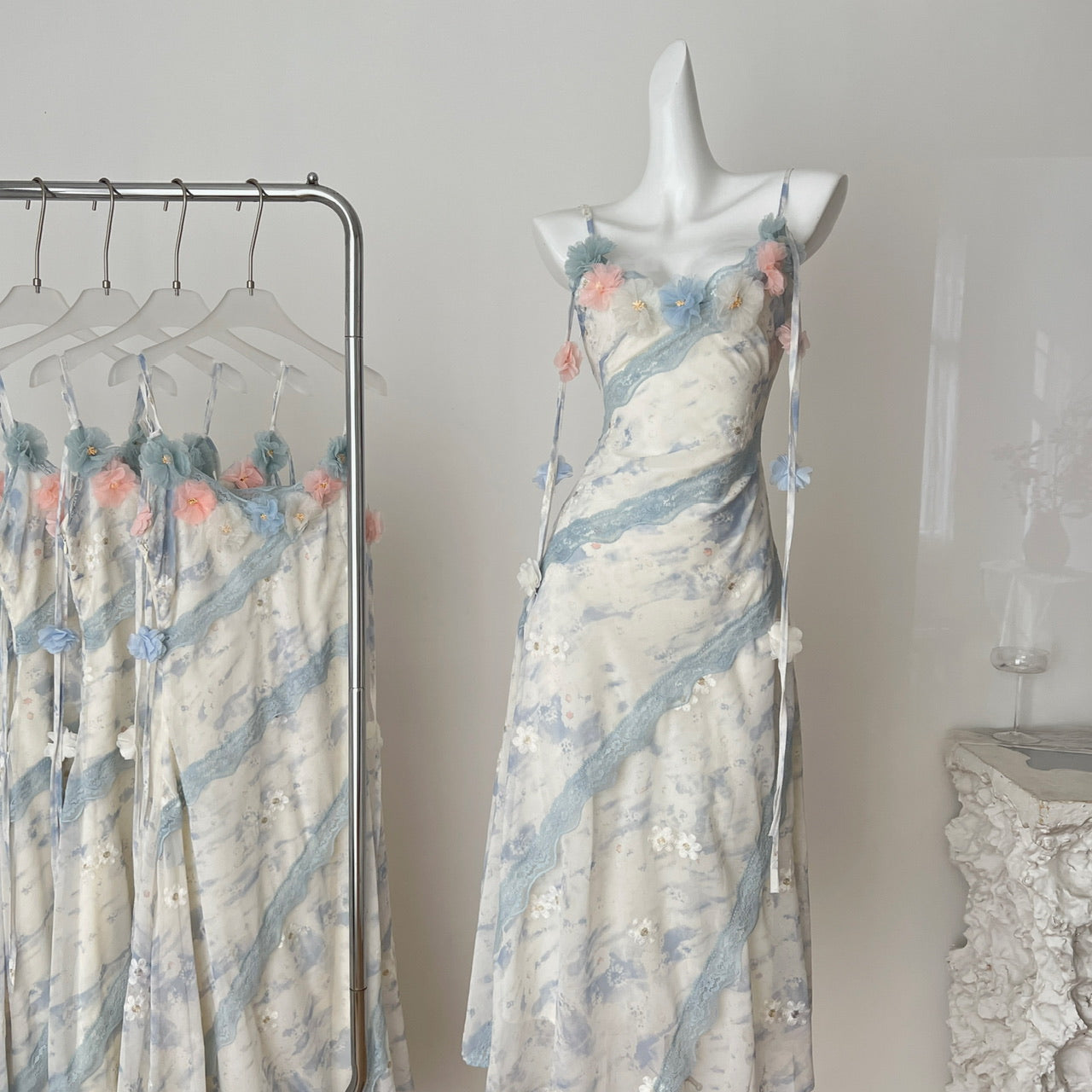 Summer pure desire style niche design suspender long dress R2173