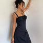 Sexy lace-up tube top suspender dress with design and slim waist and fishbone strappy short skirt R3049