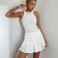 American retro college style a-line short skirt pants high waist pleated skirt short skirt summer R3074