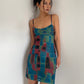 Pure desire tie-dyed double-layer mesh print slim-fitting suspender dress with hip skirt R3071