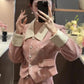 French gentle Chanel style suit skirt high-end suit jacket large swing skirt skirt two-piece suit R1638