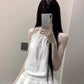 Gentle temperament beautiful white halter neck top puffy skirt two-piece set R0842