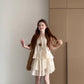Holiday style outfit suit casual fashion sleeveless vest a-line short skirt two-piece suit 2025 R0839