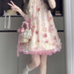Gentle and sweet style flower off-shoulder halter dress beautiful loose A-line skirt R0798