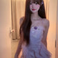 Summer beautiful little skirt holiday style purple irregular ruffle flower dress R0843