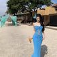 A Line Blue Long Stunning Evening Gown Party Prom Dress       S7269