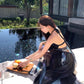 A Line Black Long Stunning Evening Gown Party Prom Dress       S7271