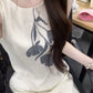 Simple and generous sleeveless dress niche linen print beautiful temperament long dress R0713