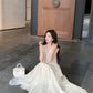 Beautiful flower vest dress gentle temperament atmosphere small skirt R0715