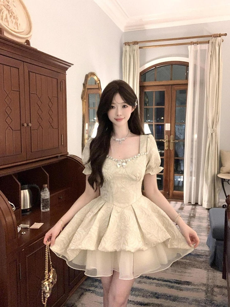 Princess dress small skirt summer heavy dress short first love princess tutu skirt homecoming dress R3025