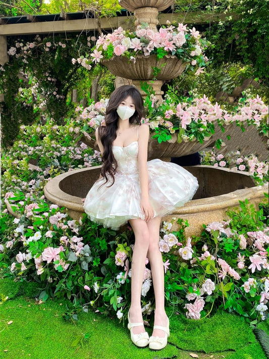 Puffy runaway princess dress dress high-end niche tube top dress female homecoming dress R3006