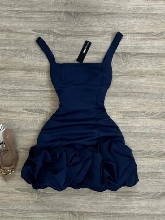 Designer suspender dress beautiful summer slim bud short skirt homecoming dress R3010