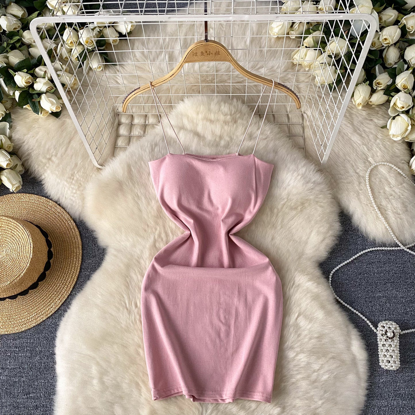 Sling bottom skirt new style with chest pad elastic slim hot girl tube top hip dress R2234