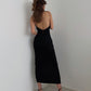Temperament big backless waist suspender dress women's summer sexy long hip skirt R3077