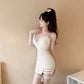 Pure desire style sexy suspender skirt tight and thin irregular figure showing dress R3756