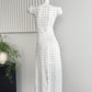 Neckline lace polka dot long skirt French style waist slimming skirt R2085