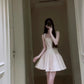 Suspender dress French style high-end waist a-line birthday puffy short skirt R0609