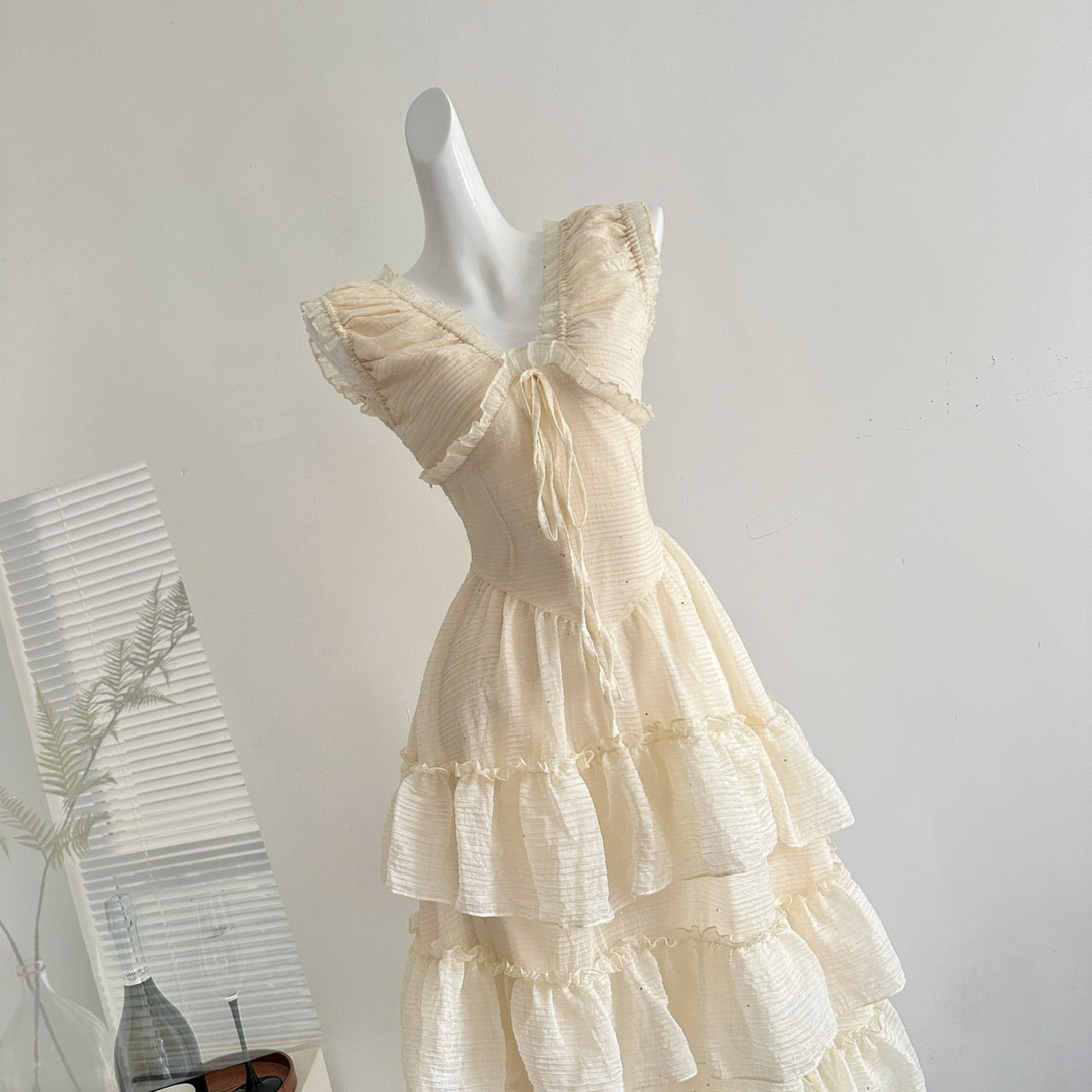 Scarlett skirt heavy V-neck suspender dress waist slim long skirt R2023