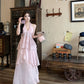 Beach Vacation Pink Chiffon Halter Neck Vest Skirt Two-piece Set R0508