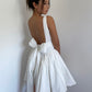 French romantic butterfly backless dress for women new square neck waist tie skirt R3039