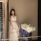 Temperament lace suspender dress waist dress long skirt R0488