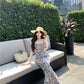 Tea break floral suspender dress gentle temperament waist slim fit A-line skirt R0499