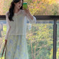 Super beautiful suspender long dress beautiful green floral dress R0627