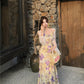 Beautiful floral fishtail suspender long dress slim hip dress R0628
