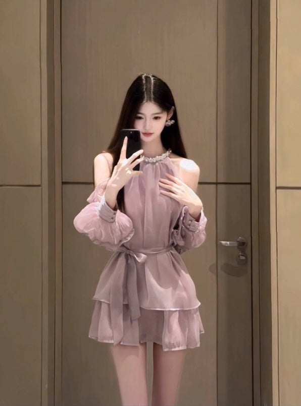 Celebrity sexy one shoulder tube top dress niche banquet dress skirt R0492