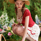 French style age-reducing college petite red short-sleeved top polka dot skirt suit homecoming dress R5142