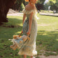 French pastoral style heavy embroidery lace splicing suspender long dress homecoming dress R5145