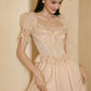 French champagne high-end lace niche fishbone corset dress homecoming dress R5156