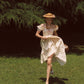 French design pastoral style printed slim fishbone corset dress homecoming dress R5163
