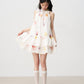 Sleeveless Floral Bow Tie Halter Dress with Ruffled Hem Tutu Skirt R5169