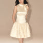 Satin Bow Tie Vest Dress Chanel Style Sleeveless Tutu Skirt R5173