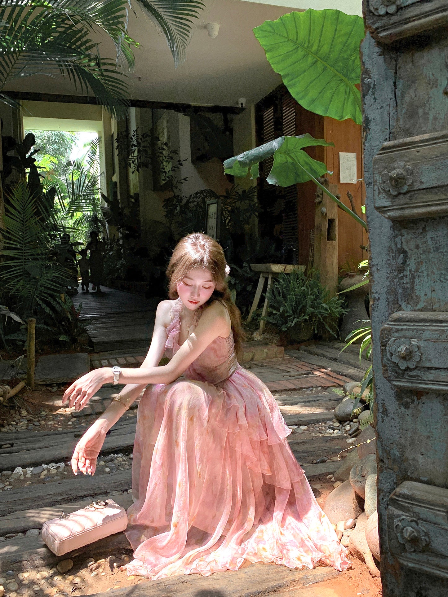 Holiday fairy floral dress beautiful summer long dress R3871