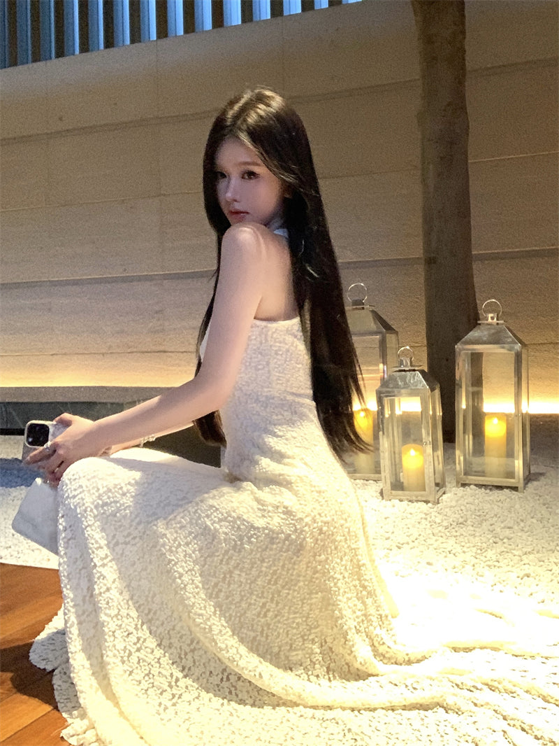 Elegant and decent skirt exquisite lace vest large swing skirt waist dress R0711