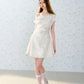 One-shoulder floral dress with asymmetrical twisted pleated waist R5206