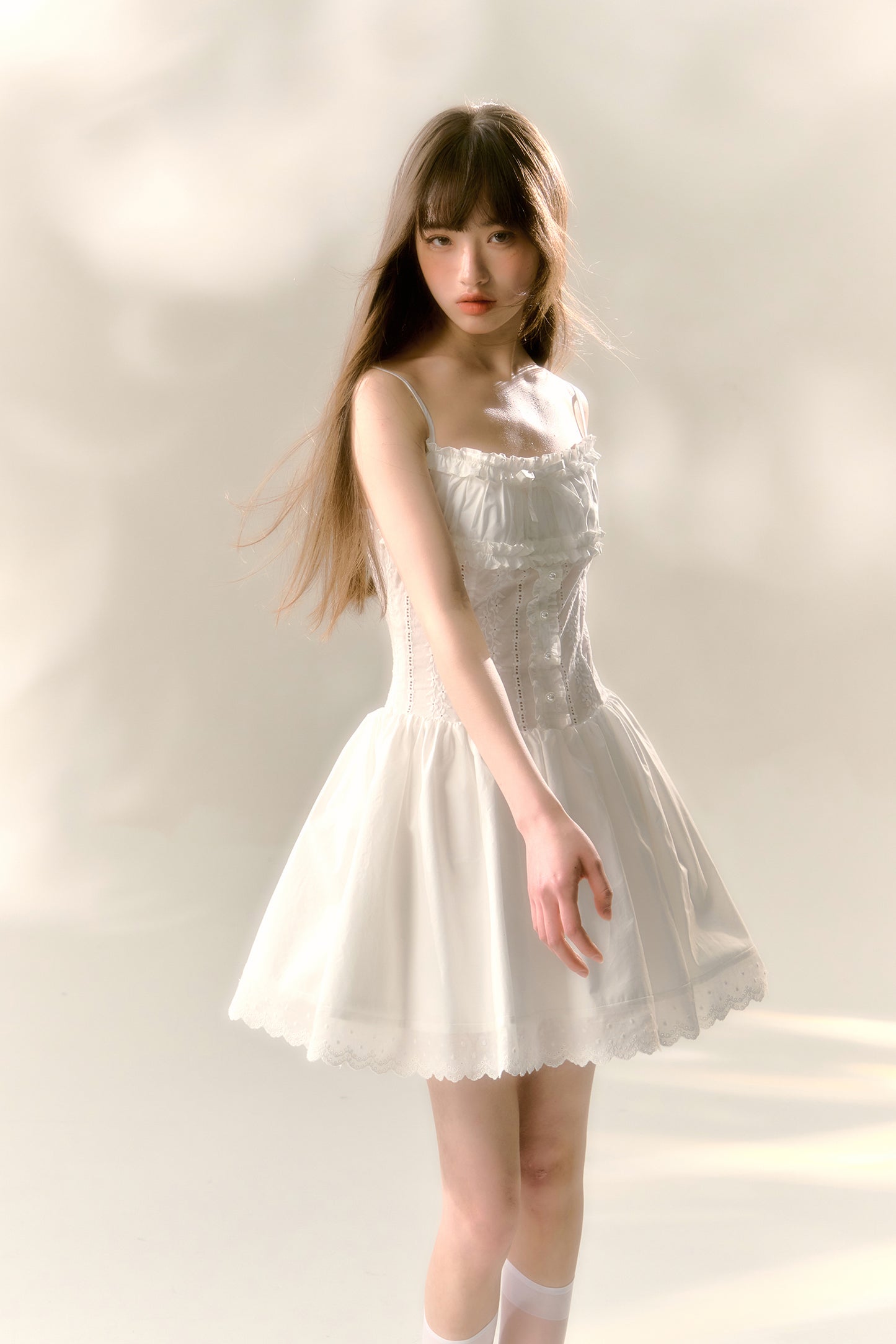 South France dress lace hollow ballet niche suspender skirt R5208