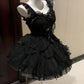 Tea break French black dress ballet style lolita Lolita princess dress small dress R1658