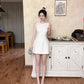 White sleeveless vest dress unique waist dress tutu skirt R0546