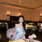 Seaside holiday fairy dress sexy heavy pleated dress white dress pleated long skirt R1601